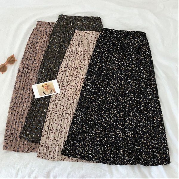 spring summer korean sweet chiffon pleated skirt women high waist floral long skirts for ladies a-line femme, Black
spring summer korean sweet chiffon pleated skirt women high waist floral long skirts for ladies a-line femme, Black
