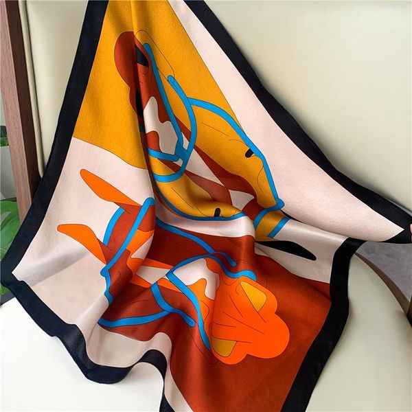 scarves 2021 design scarf real silk square neck cover tie hairband foulard female office neckerchief bandana 53*53cm, Blue;gray 
scarves 2021 design scarf real silk square neck cover tie hairband foulard female office neckerchief bandana 53*53cm, Blue;gray