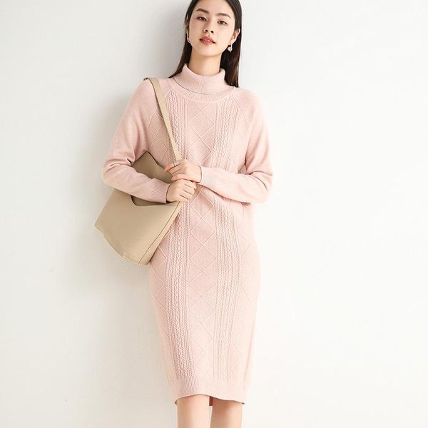 women's sweaters autumn and winter cashmere sweater fashion mid-length high neck pullover twist loose knitted dress, White;black
women's sweaters autumn and winter cashmere sweater fashion mid-length high neck pullover twist loose knitted dress, White;black