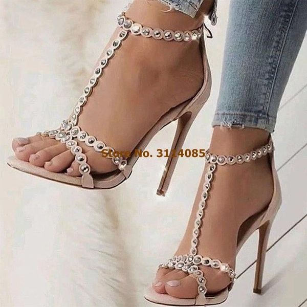 women year beige pink sude t-strap studded sandals stiletto heels strappy metal decorated dress pumps rivets gladiator shoes, Black
women year beige pink sude t-strap studded sandals stiletto heels strappy metal decorated dress pumps rivets gladiator shoes, Black
