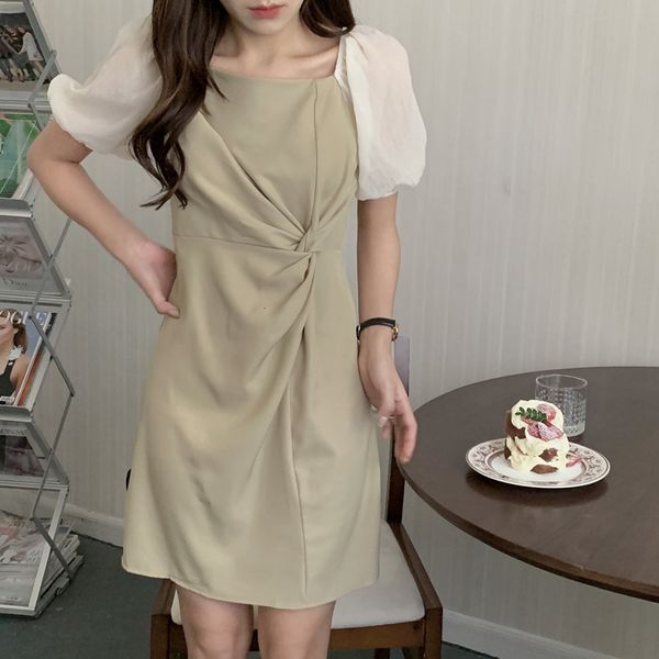 casual dresses korean chic french temperament square neck mesh puff sleeve stitching fake two-piece twist waist dress women ljb6, Black;gray
casual dresses korean chic french temperament square neck mesh puff sleeve stitching fake two-piece twist waist dress women ljb6, Black;gray