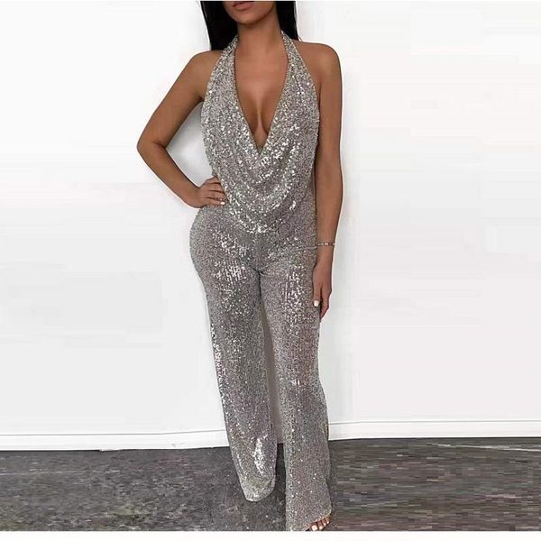 women's jumpsuits & rompers 2021 silver fashion sequined halter backless v-neck sleeveless summer women straight party wholesale, Black;white
women's jumpsuits & rompers 2021 silver fashion sequined halter backless v-neck sleeveless summer women straight party wholesale, Black;white
