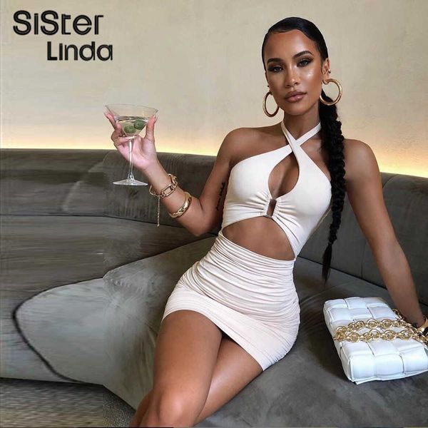 sisterlinda summer cut out halter dress women fashion skinny stretch sleeveless stacked backless slim mini dresses 2021new y1006, Black;gray
sisterlinda summer cut out halter dress women fashion skinny stretch sleeveless stacked backless slim mini dresses 2021new y1006, Black;gray