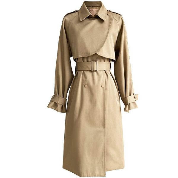 women's trench coats autumn design sense senior overknee double breasted belt coat dust long windbreaker jacket dresses for women 2021, Tan;black
women's trench coats autumn design sense senior overknee double breasted belt coat dust long windbreaker jacket dresses for women 2021, Tan;black