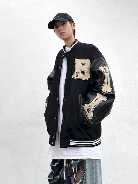 men's jackets baseball clothes women jacket men high street autumn national trend hip-hop woolen uniform loose, Black;brown
men's jackets baseball clothes women jacket men high street autumn national trend hip-hop woolen uniform loose, Black;brown