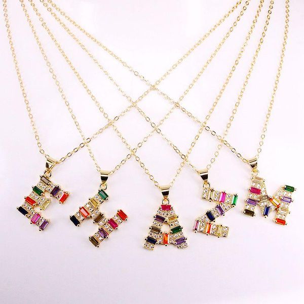 pendant necklaces 6pcs, charm golden micro paved cz stone jewelry rainbow crystal letter intitial necklace, Silver
pendant necklaces 6pcs, charm golden micro paved cz stone jewelry rainbow crystal letter intitial necklace, Silver