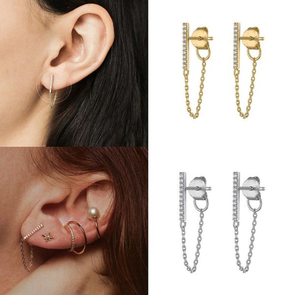 hoop & huggie gold silver color earring fashion zircon vertical bar tassel chain long pretty woman ear piercing jewelry gift, Golden;silver
hoop & huggie gold silver color earring fashion zircon vertical bar tassel chain long pretty woman ear piercing jewelry gift, Golden;silver