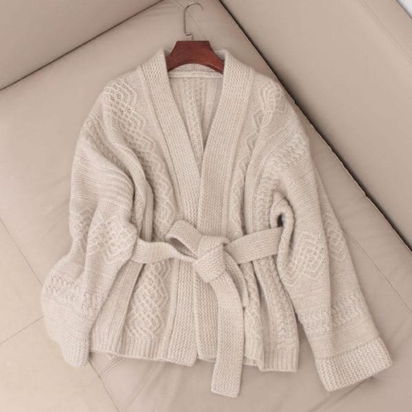 women's sweaters autumn sweater female 100% pure cashmere cardigan belt thickening 2021 spring dress loose high-end jacket, White;black
women's sweaters autumn sweater female 100% pure cashmere cardigan belt thickening 2021 spring dress loose high-end jacket, White;black