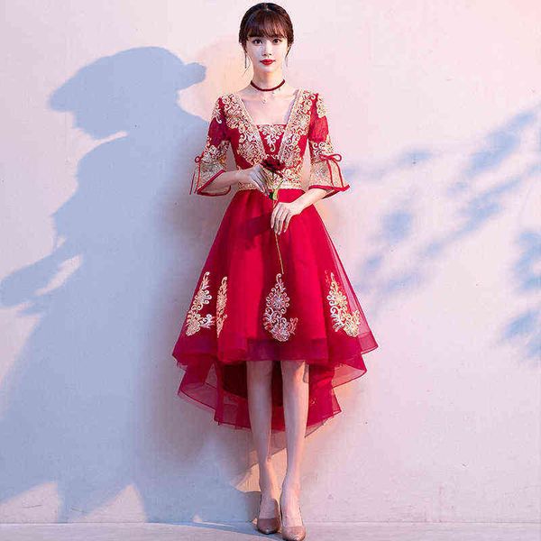 luxury street style dresses toast bride 2021 temperament wine red small man evening chine wedding show wo women, Black;pink
luxury street style dresses toast bride 2021 temperament wine red small man evening chine wedding show wo women, Black;pink