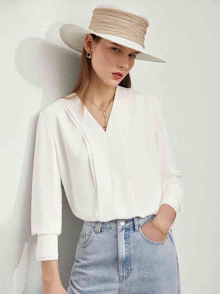women's blouses & shirts camisa feminina de outono minimalista, para escritório, moças, gola v, chiffon, elegante, manga longa, 1213050, White
women's blouses & shirts camisa feminina de outono minimalista, para escritório, moças, gola v, chiffon, elegante, manga longa, 1213050, White