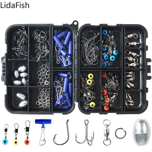 172pcs fishing accessories kit set including circle hooks treble swivels carp tackle box
172pcs fishing accessories kit set including circle hooks treble swivels carp tackle box