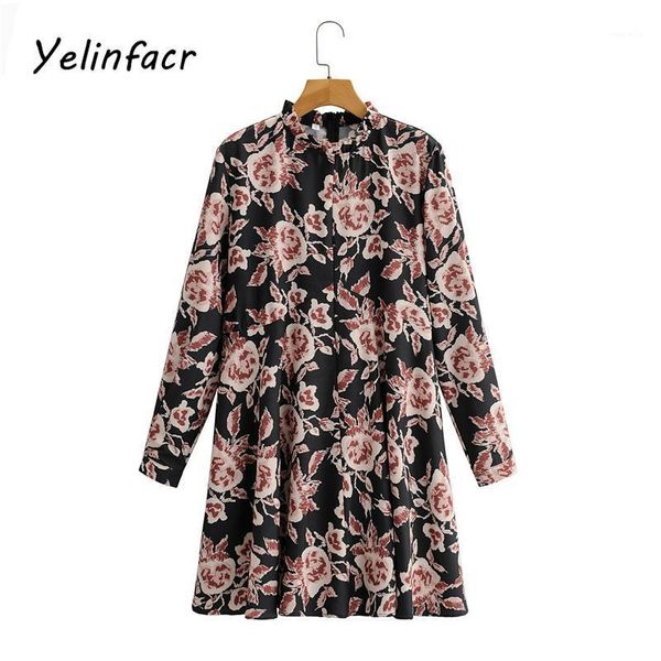 ladies vintage casual floral print mini skirt ruffled neckline fashion long sleeve dress for women, Black;gray
ladies vintage casual floral print mini skirt ruffled neckline fashion long sleeve dress for women, Black;gray