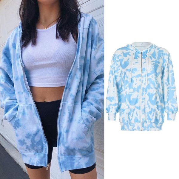 women's hoodies & sweatshirts jacket women long sleeve full zip up tie-dye drawstring sweatshirt coat, Black
women's hoodies & sweatshirts jacket women long sleeve full zip up tie-dye drawstring sweatshirt coat, Black