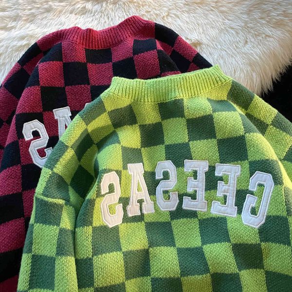 women's sweaters japanese vintage hit color plaid women pullovers korean streetwear o neck long sleeve jumpers oversize sweater v2se, White;black
women's sweaters japanese vintage hit color plaid women pullovers korean streetwear o neck long sleeve jumpers oversize sweater v2se, White;black
