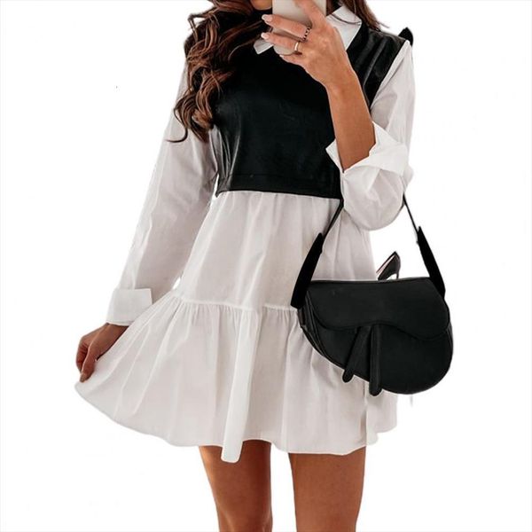 fashion loose matching shirt collar women dresses patchwork mini vestido camisero mujer, Black;gray
fashion loose matching shirt collar women dresses patchwork mini vestido camisero mujer, Black;gray