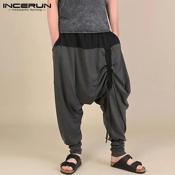 men harem pants drawstring patchwork casual loose drop crotch trousers joggers elastic waist streetwear s-5xl 7 men's, Black
men harem pants drawstring patchwork casual loose drop crotch trousers joggers elastic waist streetwear s-5xl 7 men's, Black