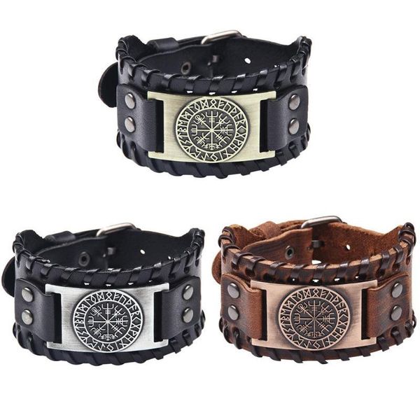norse runes vegvisir compass viking bracelet nordic wristbands wide leather bangle men jewelry link, chain, Black
norse runes vegvisir compass viking bracelet nordic wristbands wide leather bangle men jewelry link, chain, Black