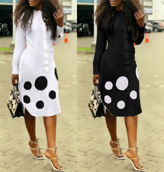 positioning printing long sleeve wave dot, White;black