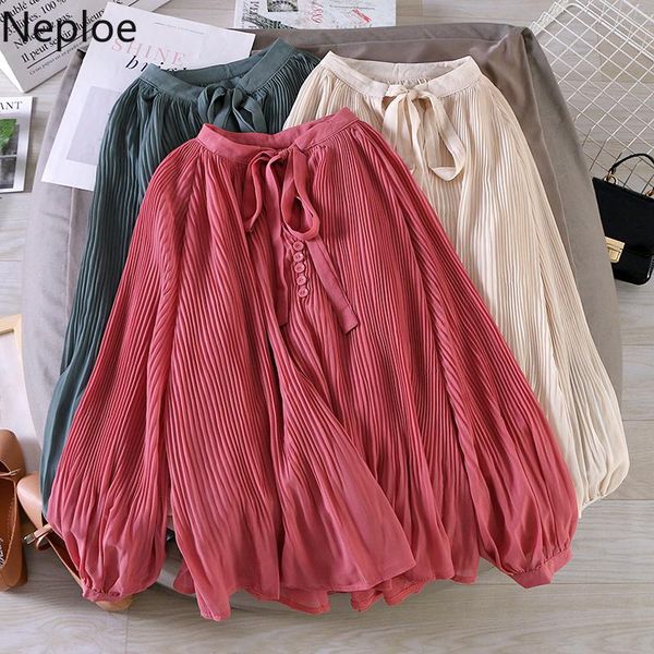 neploe o neck lantern long sleeve blouse women lace up bow design pullover pleat loose blusas spring wild shirt solid 81295 women's blo, White
neploe o neck lantern long sleeve blouse women lace up bow design pullover pleat loose blusas spring wild shirt solid 81295 women's blo, White
