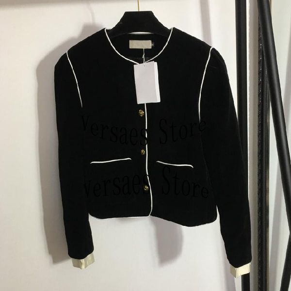 women's jackets luxury design fashion letter embroidery long sleeve temperament versatile color matching velvet coat women jacket, Black;brown
women's jackets luxury design fashion letter embroidery long sleeve temperament versatile color matching velvet coat women jacket, Black;brown