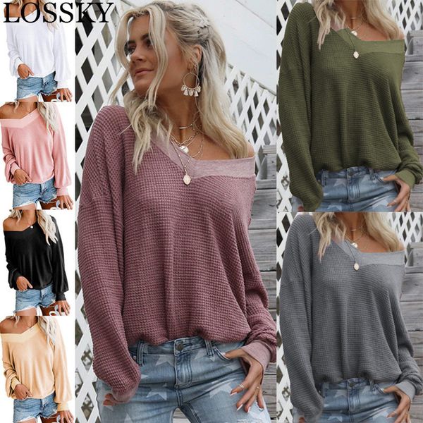 women autumn winter sweater casual pullover long sleeve korean style womens loose knitted female v-neck slolid fall 210520, White;black
women autumn winter sweater casual pullover long sleeve korean style womens loose knitted female v-neck slolid fall 210520, White;black