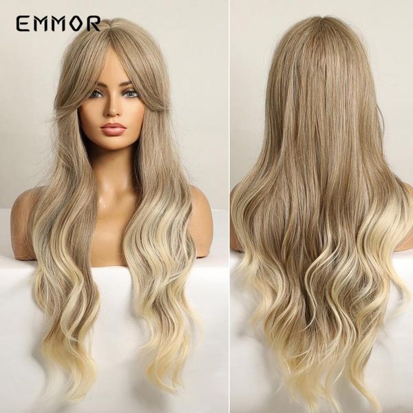 synthetic wigs emmor long wavy ombre brown blonde wig for women natural wave hair heat resistant fiber cosplay party, Black
synthetic wigs emmor long wavy ombre brown blonde wig for women natural wave hair heat resistant fiber cosplay party, Black