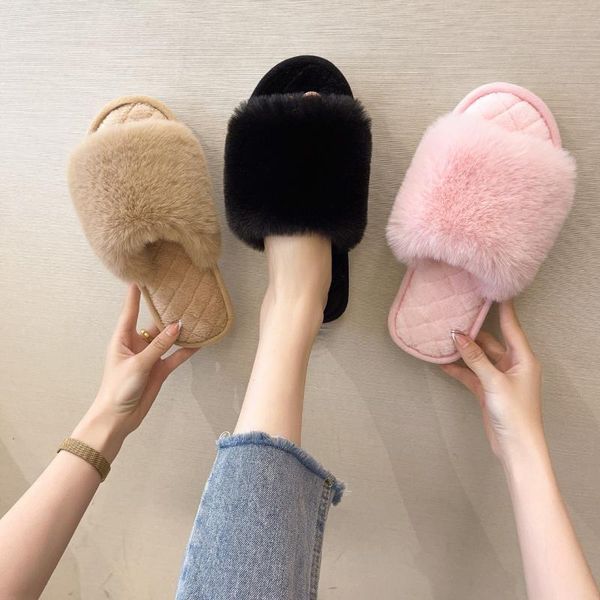 slippers winter women fluffy soft plush fashion faux fur shoes indoor ladies platform sandalias girls open toe home furry slides, Black
slippers winter women fluffy soft plush fashion faux fur shoes indoor ladies platform sandalias girls open toe home furry slides, Black