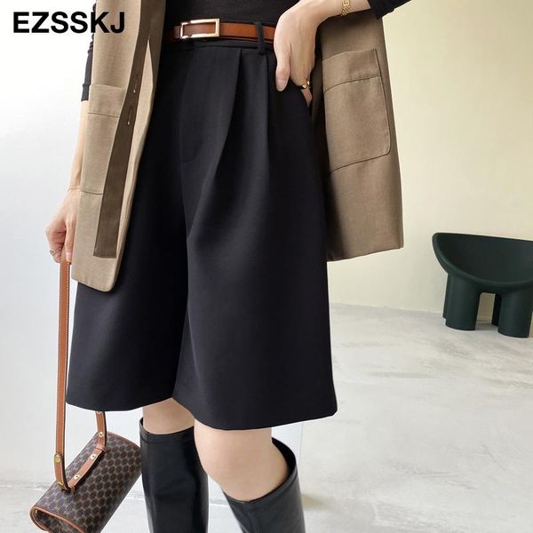 women's shorts suit 2021 high-waist half women casual loose ladies wide-leg short, White;black
women's shorts suit 2021 high-waist half women casual loose ladies wide-leg short, White;black