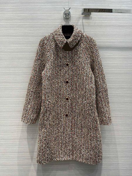 women's wool & blends long tweed coats for women high-end brand chic gold button lapel sleeve 56% knitted lady autumn 2021, Black
women's wool & blends long tweed coats for women high-end brand chic gold button lapel sleeve 56% knitted lady autumn 2021, Black