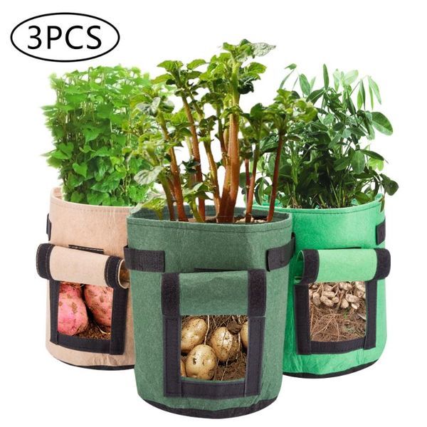 planters & pots 3 pack 5 7 gallon grow bags durable plant growing portable potato with handles for multi-species vegetables
planters & pots 3 pack 5 7 gallon grow bags durable plant growing portable potato with handles for multi-species vegetables