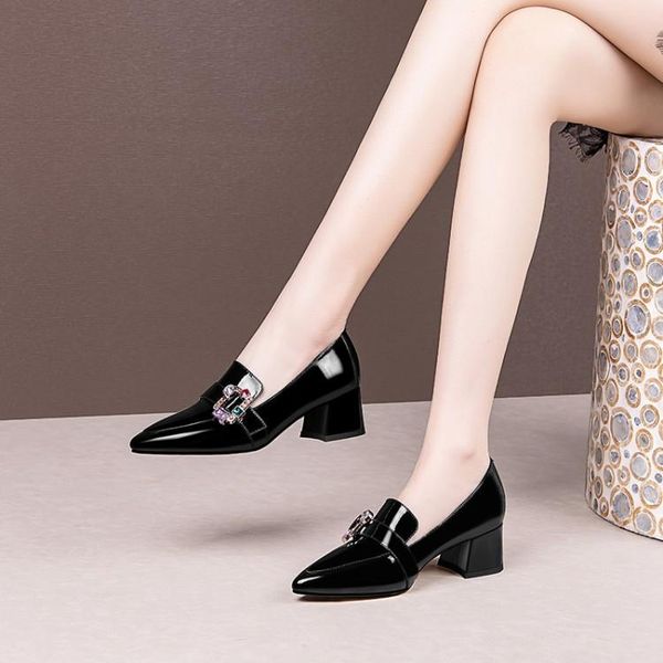 dress shoes mljuese 2021 women pumps soft cow leather autumn spring crystal buckle strap pointed toe slip on high heels size 42, Black
dress shoes mljuese 2021 women pumps soft cow leather autumn spring crystal buckle strap pointed toe slip on high heels size 42, Black