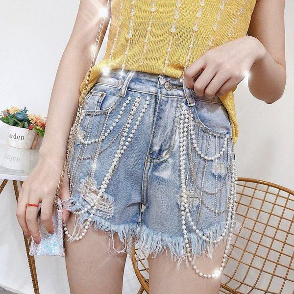 women's jeans beading rhinestone tassel high waist a-line denim shorts women 2021 summer heavy industry fashion wide leg k238, Blue
women's jeans beading rhinestone tassel high waist a-line denim shorts women 2021 summer heavy industry fashion wide leg k238, Blue