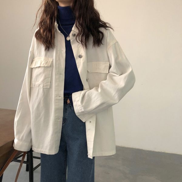 women's jackets white denim female jacket vintage winter released solid korean loose white autumn casual fashion streetwear girl f1hx, Black;brown
women's jackets white denim female jacket vintage winter released solid korean loose white autumn casual fashion streetwear girl f1hx, Black;brown