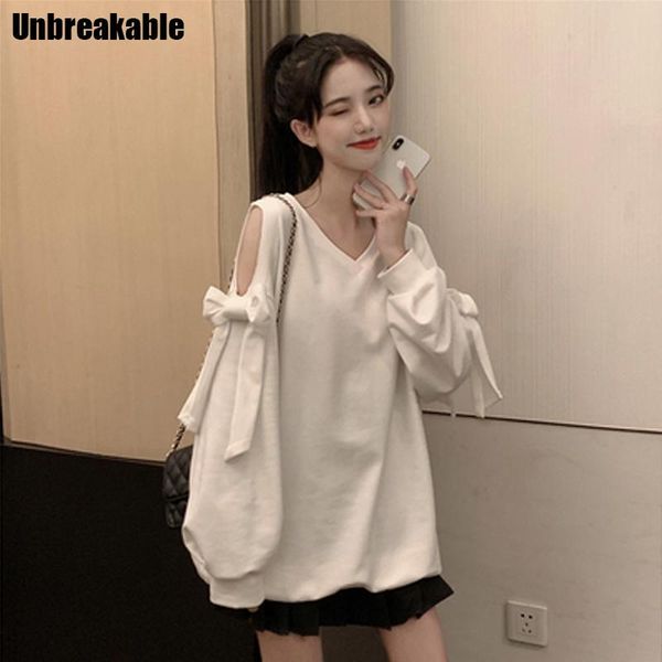 women jumper white casual loose bow hollow out shoulder girls hoodies 2021 spring autumn sweatershirt chic korean outwear women's & swe, Black
women jumper white casual loose bow hollow out shoulder girls hoodies 2021 spring autumn sweatershirt chic korean outwear women's & swe, Black