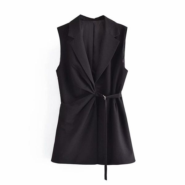 women's vests puwd elegant women black slim sashes blazer vest 2021 spring fashion female solid v neck tank ladies basic sleeveless out, Black;white
women's vests puwd elegant women black slim sashes blazer vest 2021 spring fashion female solid v neck tank ladies basic sleeveless out, Black;white