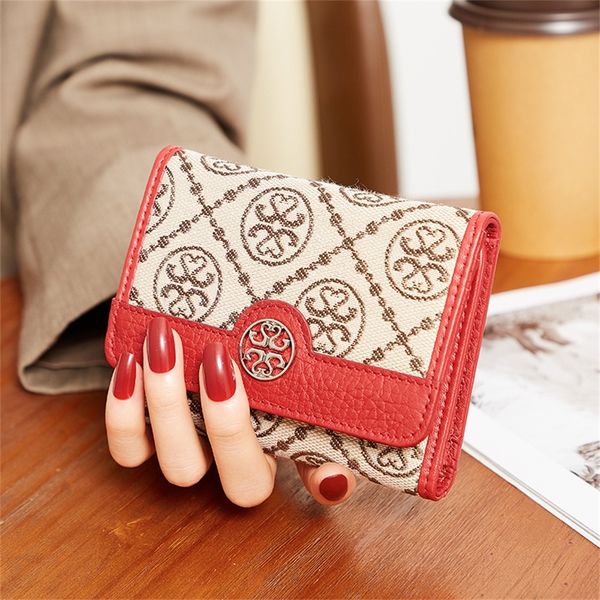 small coin purses wallet women's short new leather simple fashion multifunctional folding card bag, Red;black
small coin purses wallet women's short new leather simple fashion multifunctional folding card bag, Red;black