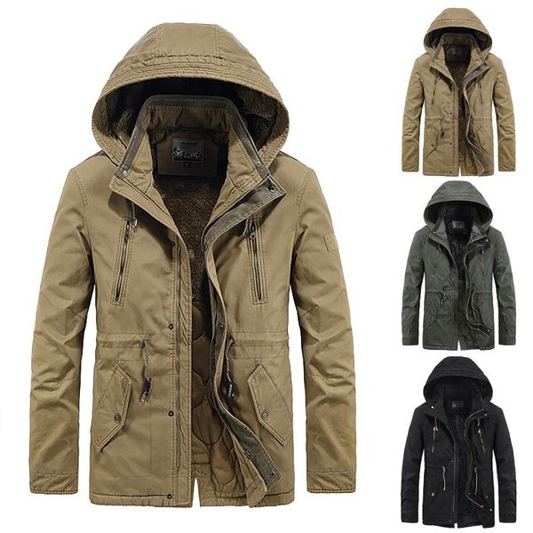 men's jackets 2021 men cotton winter jacket hooded windproof solid color windbreaker coats long sleeve shell outwear, Black;brown
men's jackets 2021 men cotton winter jacket hooded windproof solid color windbreaker coats long sleeve shell outwear, Black;brown