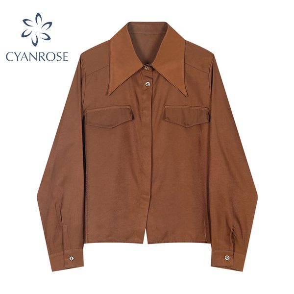 shirts for women fashion vintage blouse turn down collar long sleeve elegant coffee color retro korean female blusas 210417, White
shirts for women fashion vintage blouse turn down collar long sleeve elegant coffee color retro korean female blusas 210417, White