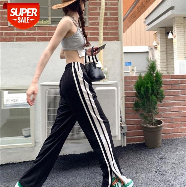 women's sports pants thin style loose side striped split casual #0m3n, Black;gray
women's sports pants thin style loose side striped split casual #0m3n, Black;gray