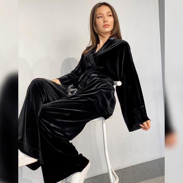 women's sleepwear knitting robe sets flare trouser suits warm velour pajamas set bathrobe for women pajama loose woman 2 pieces, Black;red
women's sleepwear knitting robe sets flare trouser suits warm velour pajamas set bathrobe for women pajama loose woman 2 pieces, Black;red