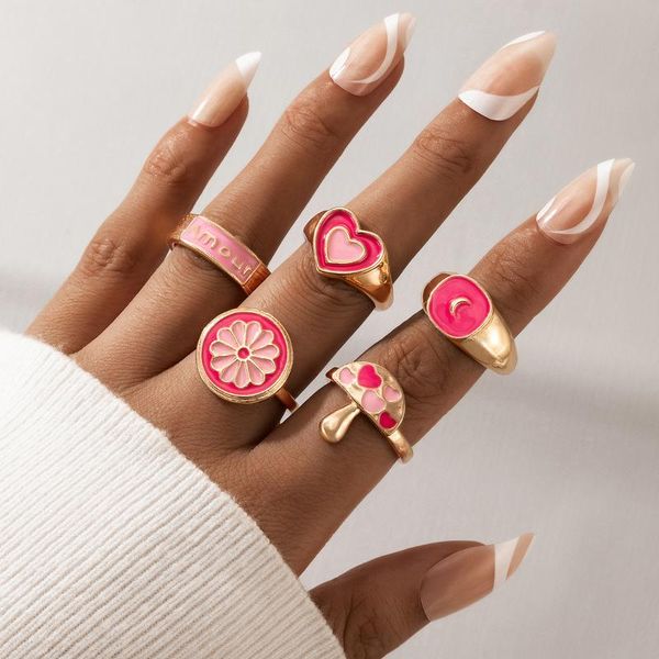 wedding rings 5pcs/set colorful heart amour couples for women trendy mushroom daisy flowers moon ring set jewelry 19912, Slivery;golden
wedding rings 5pcs/set colorful heart amour couples for women trendy mushroom daisy flowers moon ring set jewelry 19912, Slivery;golden