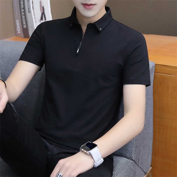 summer short 2021 sleeve t-shirt men's slim half trend polo shirt cotton t-shirt with collar, White;black
summer short 2021 sleeve t-shirt men's slim half trend polo shirt cotton t-shirt with collar, White;black