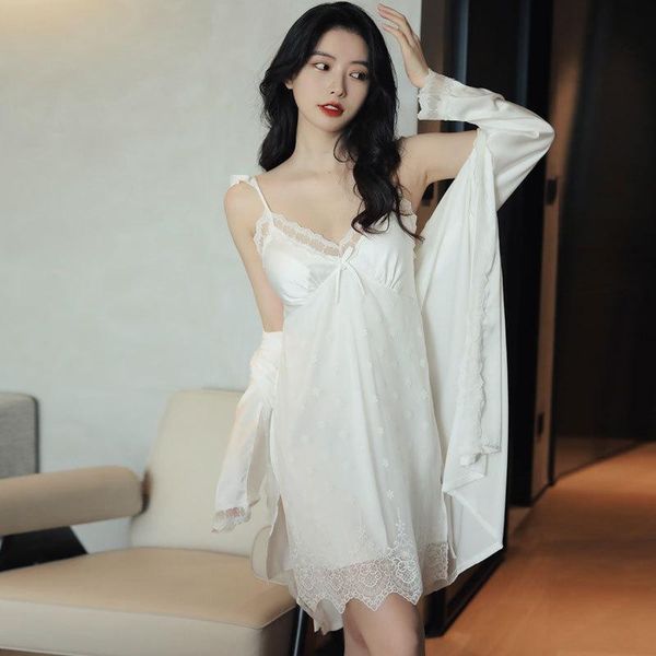 women's sleepwear women v-neck full slip lace twinset robe setsummer 2pcs bathrobe&chemise nightgown long sleeve intimate lingerie, Black;red
women's sleepwear women v-neck full slip lace twinset robe setsummer 2pcs bathrobe&chemise nightgown long sleeve intimate lingerie, Black;red