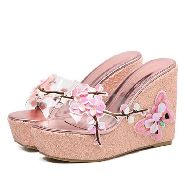 pink butterfly platform wee slipper high heel sandals designer women shoes size 34 to 40, Black
pink butterfly platform wee slipper high heel sandals designer women shoes size 34 to 40, Black