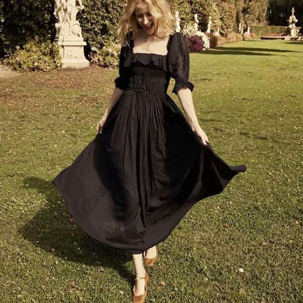 boho dresses for women vintage black cotton long sundress puff sleeve dot jacquard fabric summer gypsy vestido casual, Black;gray
boho dresses for women vintage black cotton long sundress puff sleeve dot jacquard fabric summer gypsy vestido casual, Black;gray