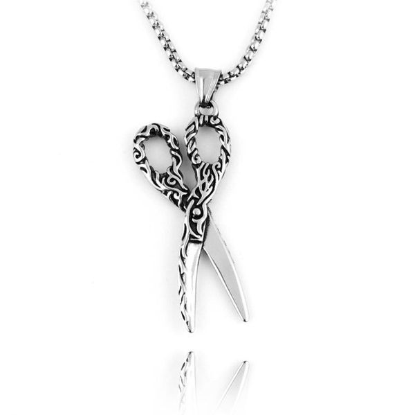 pendant necklaces scissors punk necklace vintage stylish guy's cast rock titanium steel ornament, Silver
pendant necklaces scissors punk necklace vintage stylish guy's cast rock titanium steel ornament, Silver