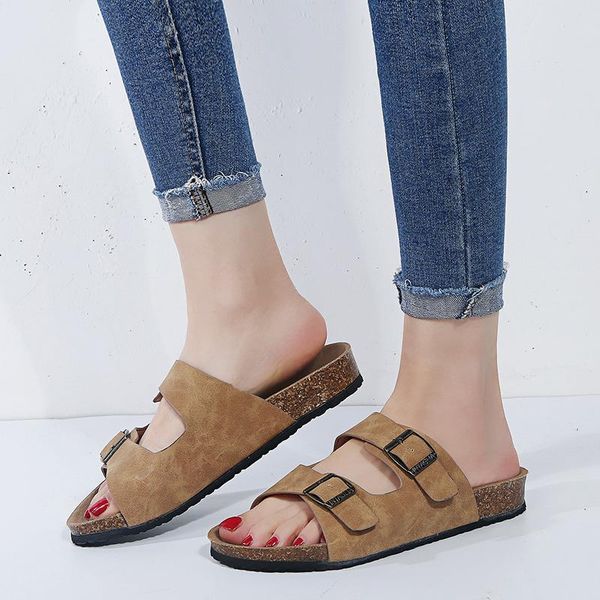 slippers woman open toe women buckle slides flats casual women's solid female beach shoes ladies fashion non slip plus size 44, Black
slippers woman open toe women buckle slides flats casual women's solid female beach shoes ladies fashion non slip plus size 44, Black
