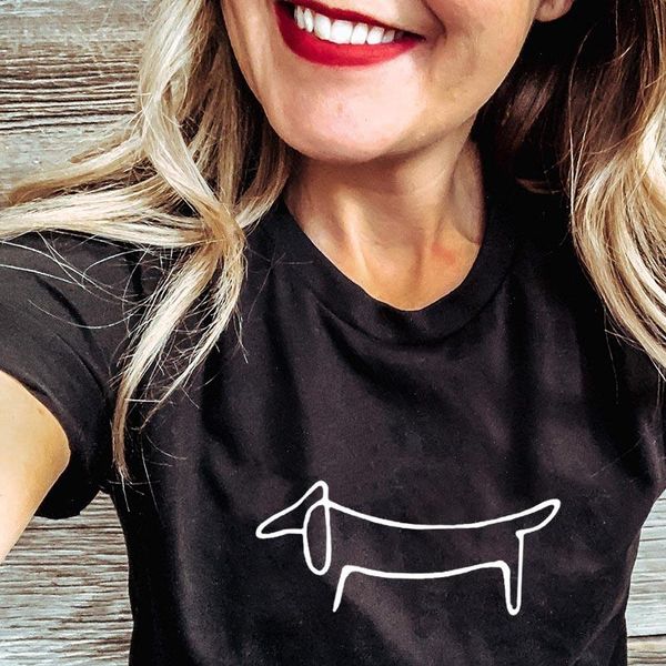 women t shirt simple dachshund dog print clothes summer graphic tees female harajuku aesthetic short sleeve camisetas mujer, White
women t shirt simple dachshund dog print clothes summer graphic tees female harajuku aesthetic short sleeve camisetas mujer, White