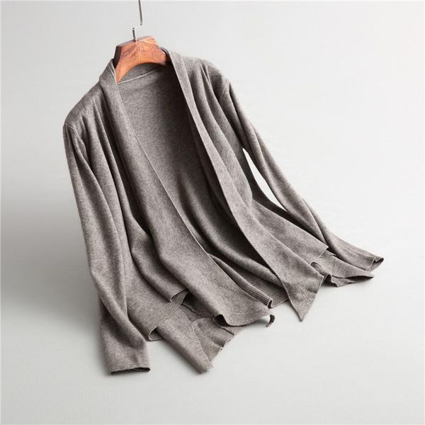 women's knits & tees casual autumn women cardigans solid colors long sleeves irregular hem v-neck open sweater winter knitted coat femm, White
women's knits & tees casual autumn women cardigans solid colors long sleeves irregular hem v-neck open sweater winter knitted coat femm, White