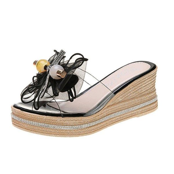 slippers wedge shoes casual slipers women heeled mules slides butterfly-knot platform jelly flip flops luxury 2021 high, Black
slippers wedge shoes casual slipers women heeled mules slides butterfly-knot platform jelly flip flops luxury 2021 high, Black